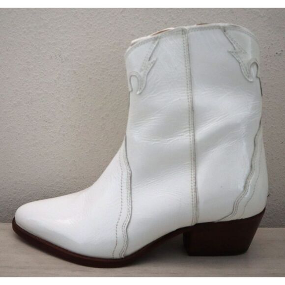 Free People OB888602 WMN 36.5 US 6.5 White Patent New Frontier Western Boots - Picture 8 of 14